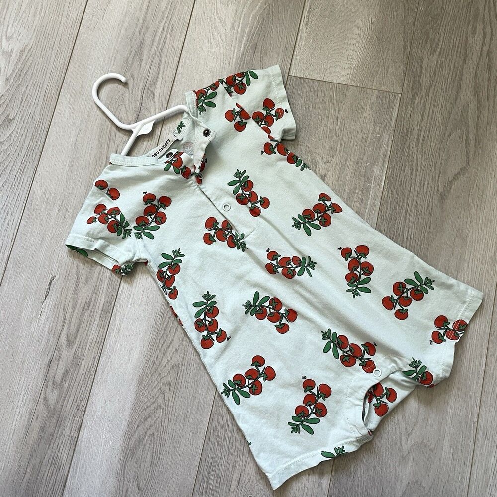 Bobo Choses One-Piece Playsuit tomato print baby Blue (9 months) casual cotton